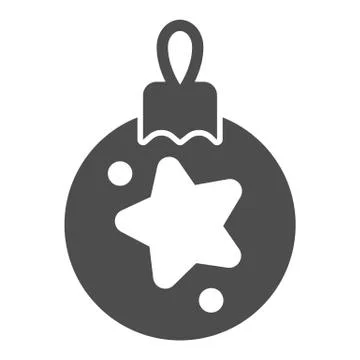 Christmas tree ball with star solid icon, Christmas, New Year concept, toy for 库存插图