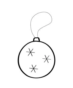 Christmas tree ball toy. Vector illustration of a doodle icon is a festive .. Stock Illustration