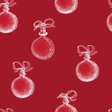 Christmas tree ball. vector seamless pattern Stock Illustration