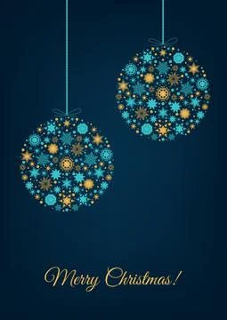 Christmas tree, ball, xmas elements and decorations. Illustrazione stock