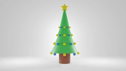 Christmas tree with balls 3D Model
