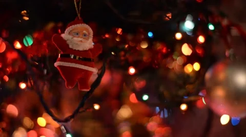 Christmas Tree Balls and Lights blinking Vídeo Stock 49754841