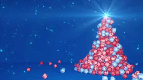 Christmas tree balls animation  background Stock Footage 120035948