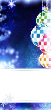 Christmas tree balls on a blue background Stock Illustration