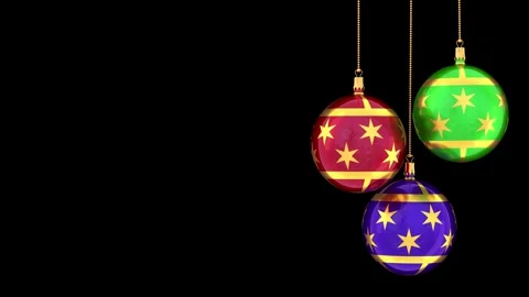 Christmas tree balls frame loop isolated with an alpha channel Stock Footage 255638839