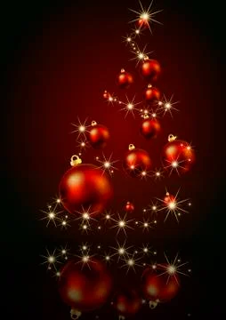 Christmas tree with balls Stock Illustration