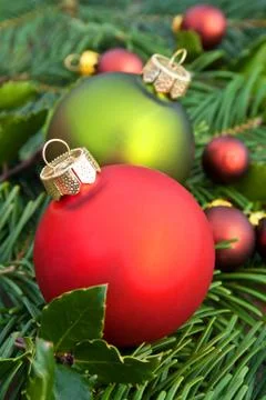 Christmas tree balls Stock Photos