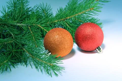Christmas tree  balls Stock Photos