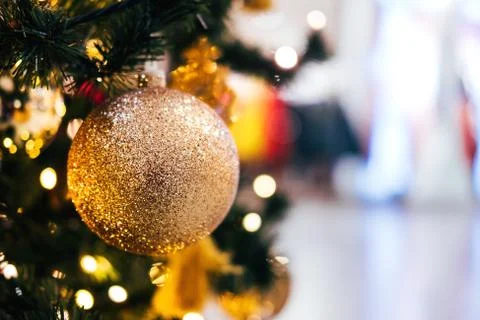 Christmas tree with balls Stock Photos