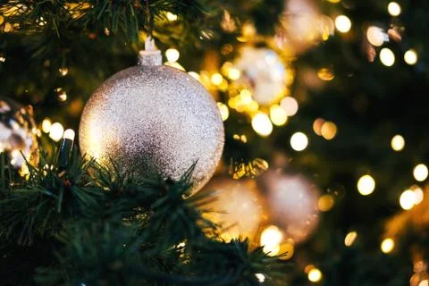 Christmas tree with balls Stock Photos