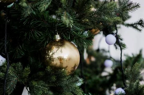 Christmas tree with balls Stock Photos