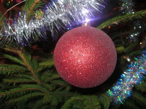 Christmas tree with balls Stock Photos