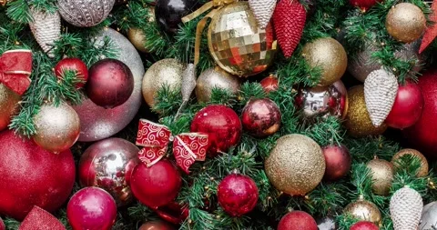 Christmas tree balls, red and shiny Stock-Footage 165899028