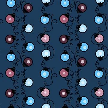 Christmas tree balls seamless winter toys pattern for wrapping paper and fabr Stockillustratie