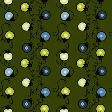 Christmas tree balls seamless winter toys pattern for wrapping paper and fabr Stock Illustration