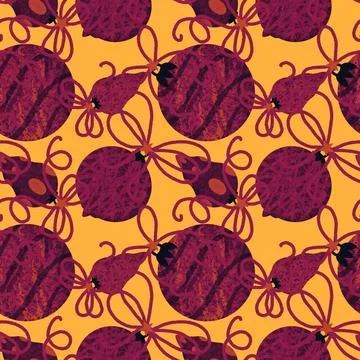 Christmas tree balls seamless winter toys pattern for wrapping paper and fabr Stock Illustration