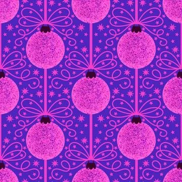 Christmas tree balls seamless winter toys pattern for wrapping paper and fabr イラスト素材