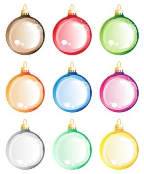 Christmas tree balls set. Stock Illustration