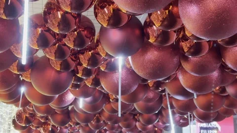 Christmas tree balls under the ceiling Stock Footage 295973923