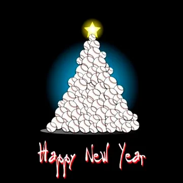 Christmas tree from baseball Illustrazione stock