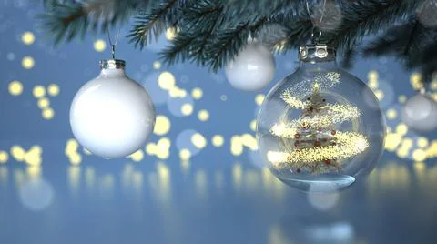 Christmas Tree Bauble Bokeh Lights Stock Illustration