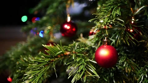 Christmas tree with bauble decorations Stock Footage 167595823