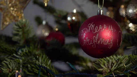 Christmas Tree with Bauble message "Merry Christmas" 動画素材 145349543