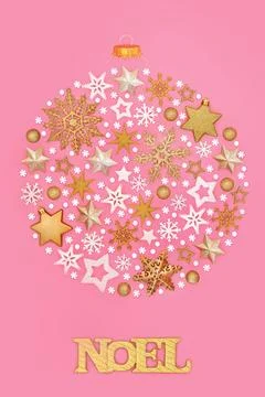 Christmas Tree Bauble Sphere Shape Decoration Noel Sign Stock Photos