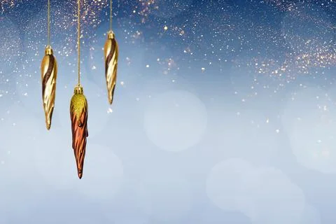 Christmas tree baubles icicles Stock Photos