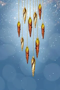 Christmas tree baubles icicles Stock Photos