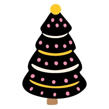 Christmas tree with baubles Stock Illustration