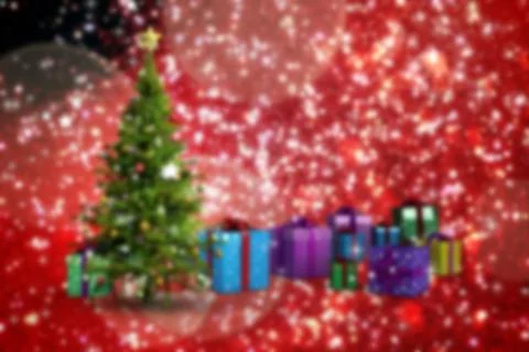 Christmas tree with baubles Stock Illustration