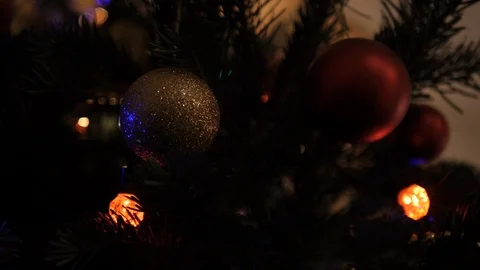 Christmas tree baubles-one Stock Footage 124093808
