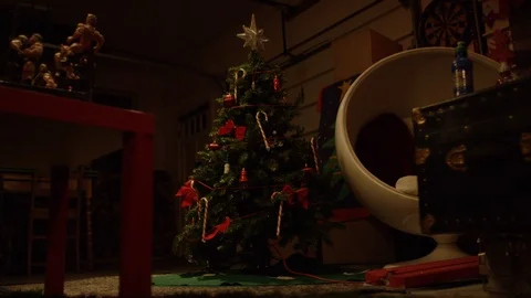 Christmas tree being lit Stock Footage 91149518