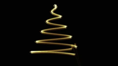 Christmas tree on black background slowly spiraling downwards. christmas concept Stock Footage 142961827