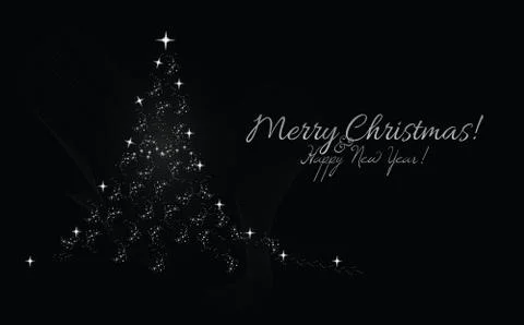 Christmas Tree Black Ilustración de archivo