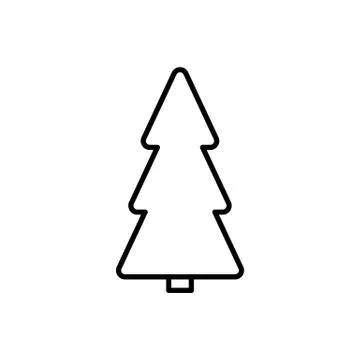 Christmas tree - black vector  icon Stock Illustration