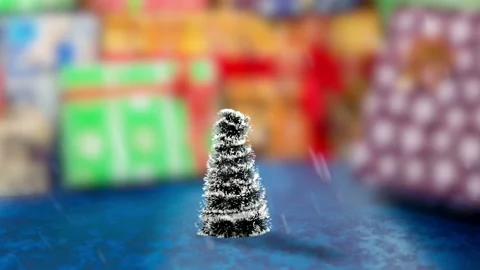 Christmas tree  with blinking lights Stock Footage 143198029