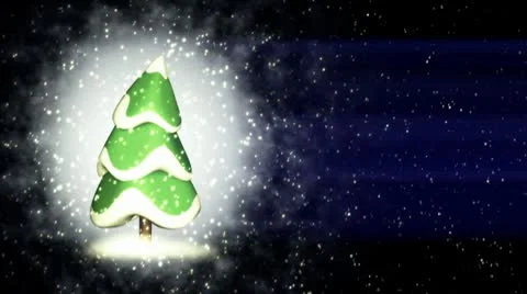 Christmas tree. Blizzard Video stock 8954318