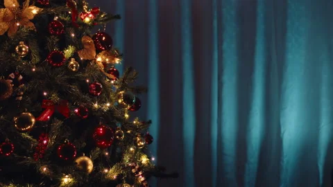 Christmas Tree On Blue Background Stock Footage 221676549