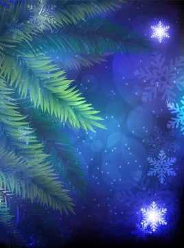 Christmas tree on a blue background Stock Illustration