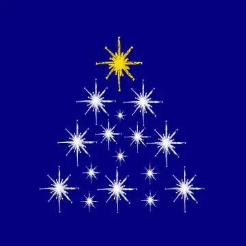 Christmas tree on blue background Stock Illustration