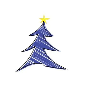 Christmas Tree - blue Stock Illustration