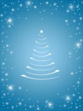 Christmas tree in blue Stock Illustration