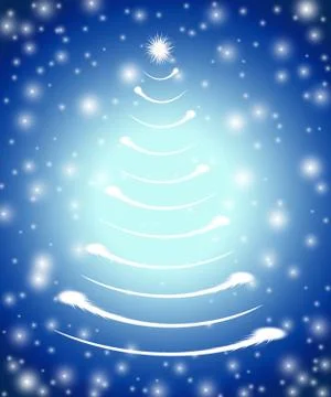 Christmas tree in blue Stock Illustration