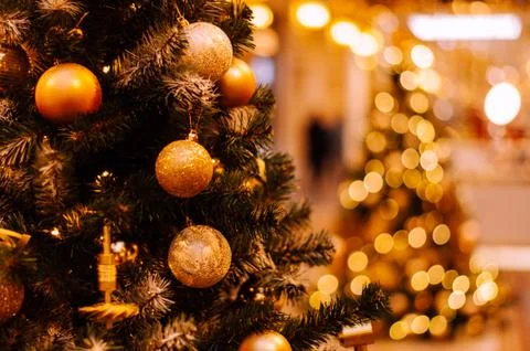 Christmas tree with blurred background Stock-Fotos