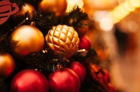 Christmas tree with blurred background Stock Photos