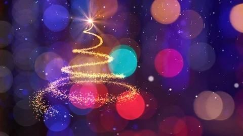 Christmas tree bokeh background Video stock 98458863