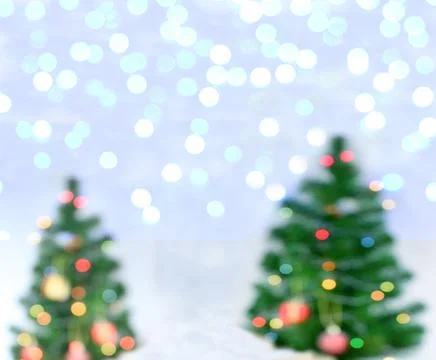 Christmas tree with bokeh light background Stock Photos