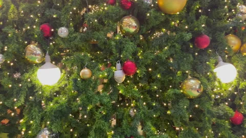 Christmas tree with bokeh lights-3 Stock Footage 227453994